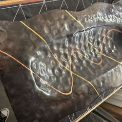 Original glass art piece with Arizona copper strips w/display stand