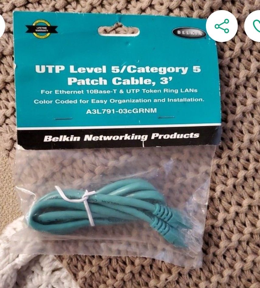 UTP CAT 5 INTERNET CABLE- 3FT