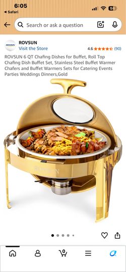 ROVSUN 6QT Chafing Dish For Buffet in Gold