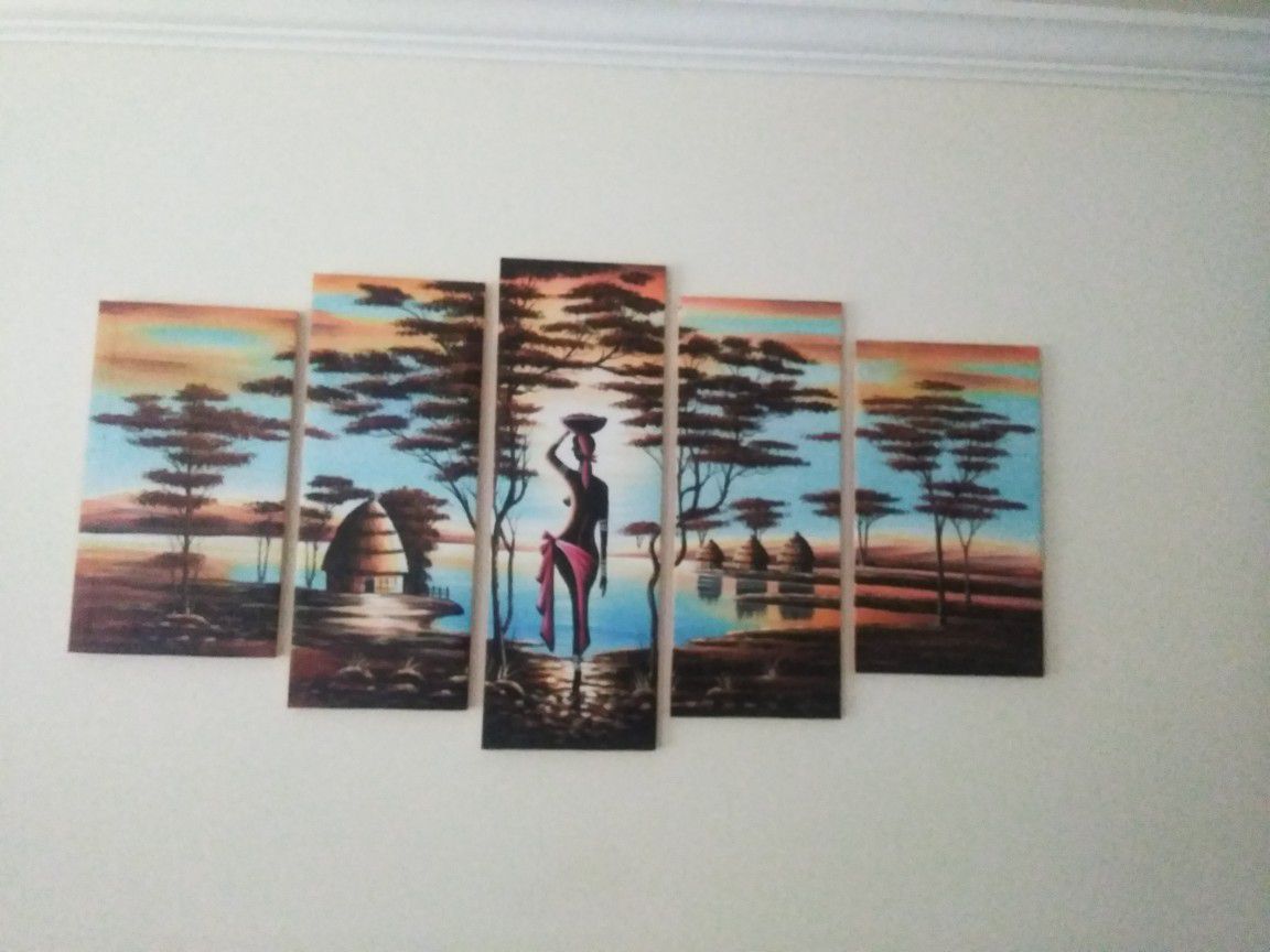 5 Piece African Woman Painting