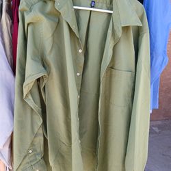 Mens Dressy Green Shirt, 17-17 1/2 Neck, 36/37