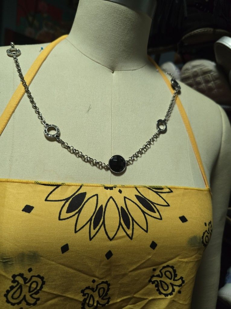 Liz Claiborne's Black Onyx Necklace And Matching Earrings And Bracelet