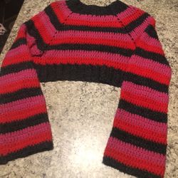 Handmade Crop Crochet Sweater 
