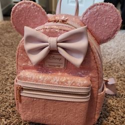 Loungefly Pink Cotton Candy Sequin Backpack Disney Exclusive