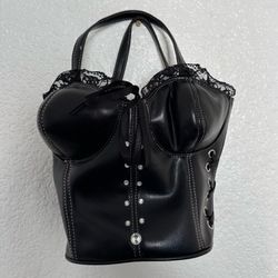 Vintage Black Bustier Purse Y2K