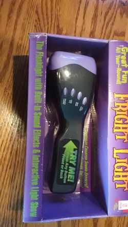 Fright light with built in sound effects and interactive light show