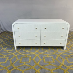 ( Delivery Available ) Liabella White 6 Drawer Dresser