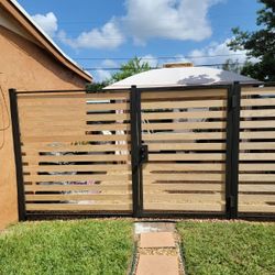 Fence Made Of Wood And Metal