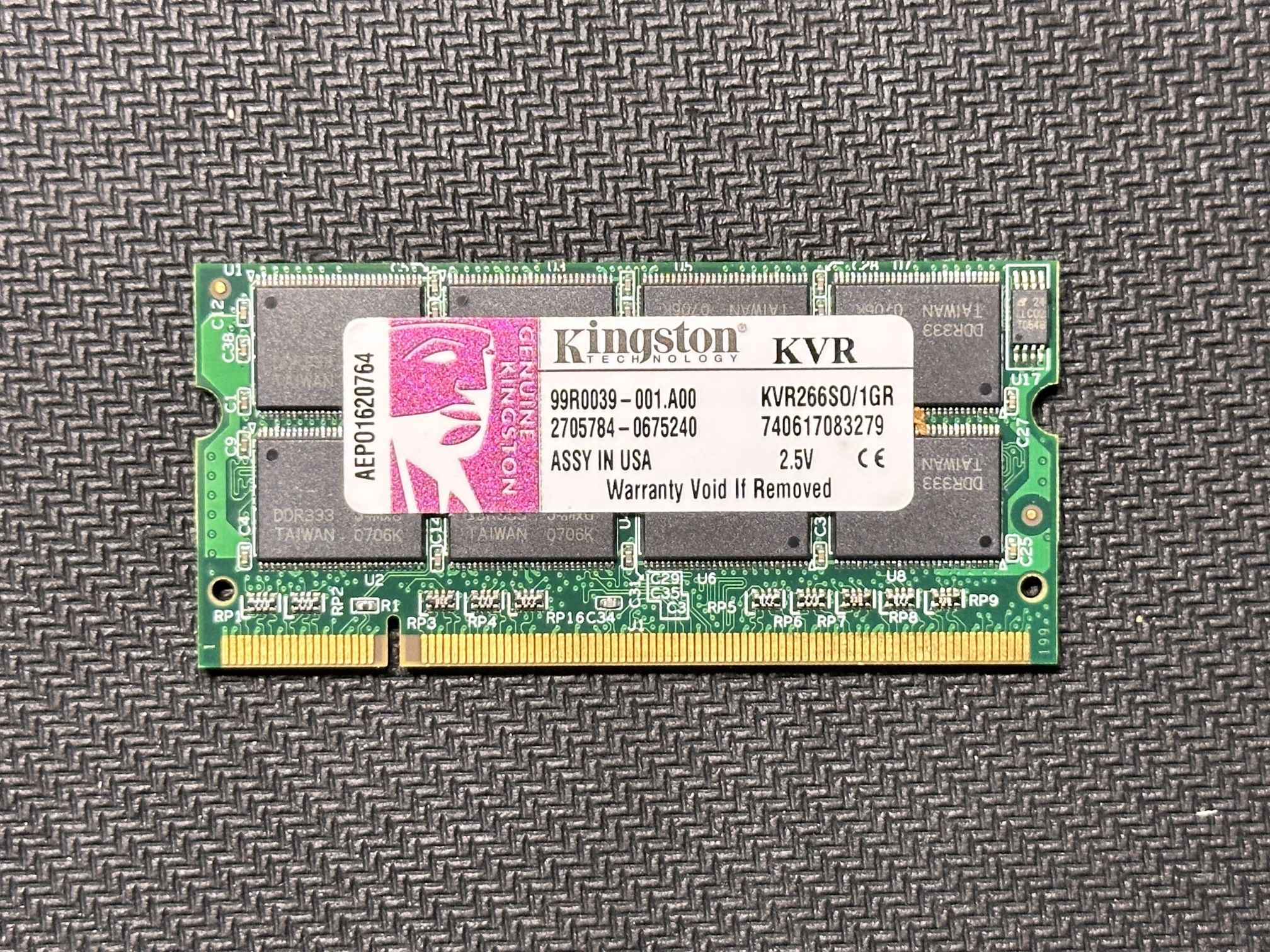 Kingston 1GB DDR SO-DIMM Laptop RAM