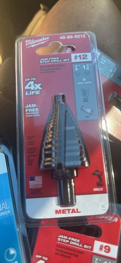 Milwaukee drill bit #9 7/8”- 1 1/8” (2 sizes) #4 3/16”- 7/8” (12 sizes)
