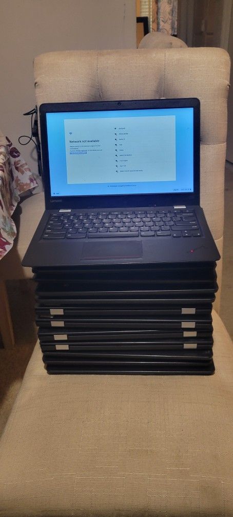 50 Lenovo Thinkpad Chromebook, 13inch,  Model Type 20GMS08100, with 10 chargers.