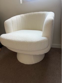 Swivel accent teddy chair