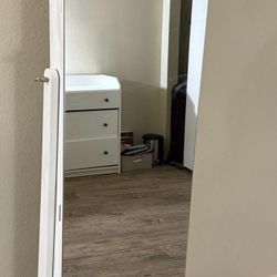 Jewelry Cabinet Mirror White