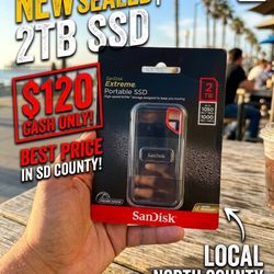 🔥 NEW & SEALED | SanDisk 2TB Extreme Portable SSD - $100 CASH ONLY TODAY