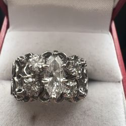 DGI DIAMOND CUT 14k WHITE GOLD ENGAGEMENT RING