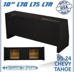 Black 10" Dual Sealed Solobaric Sub Box, Fits 95-24 Chevy Tahoe (W/3rd Row Seat