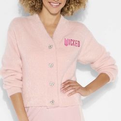 Wicked Women’s XL Cardiganx Katie Kime Light Pink Cardigan, Size XL NWT Glinda