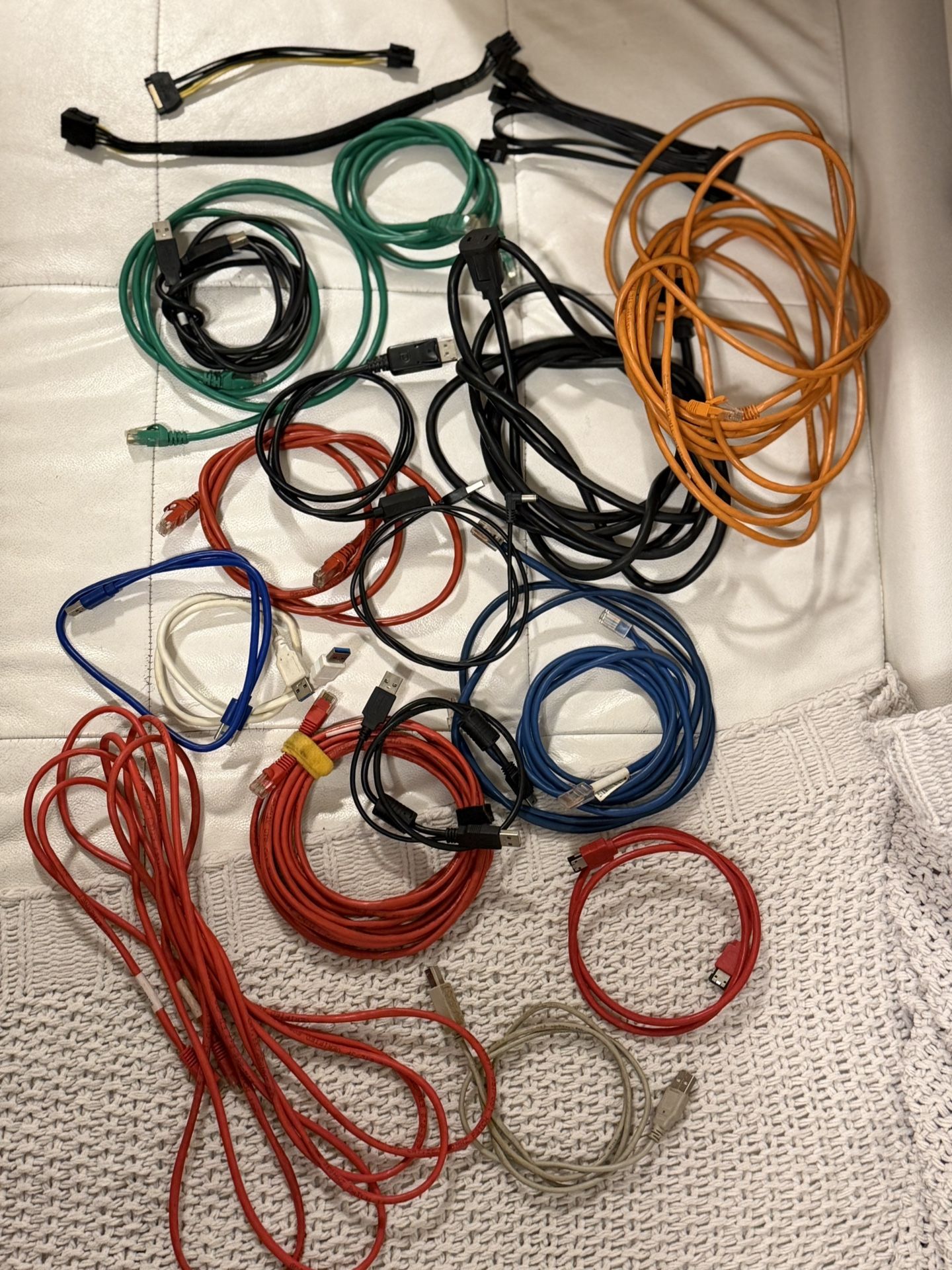 lot of computer cables