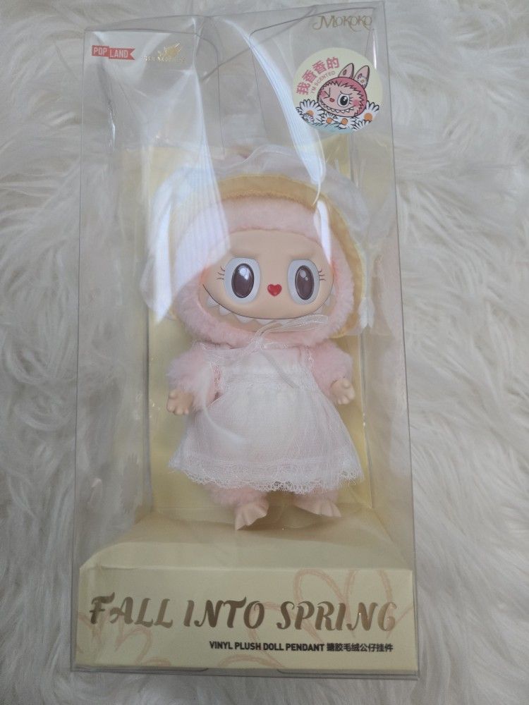 Labubu Mokoko Close To Sweet Fall Into Spring Plush Toy Keychain Pendant