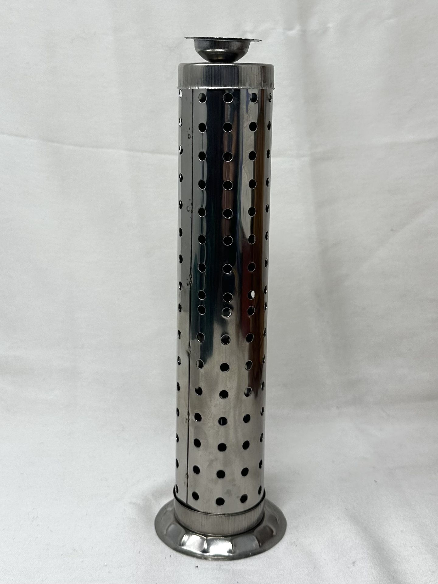 10" Stainless Steel Agarbatti Stand for Puja Incense Stick Holder with Ash Catcher
