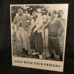 The Three Stooges “Golf With Your Friends” Vintage Poster On Wood
