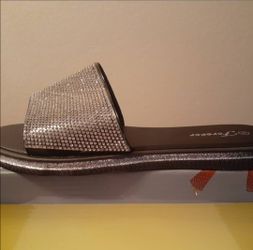 Black Rhinestone Slides