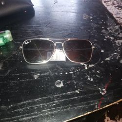 Rayban Titanium Frame Blue Lens Sunglasses