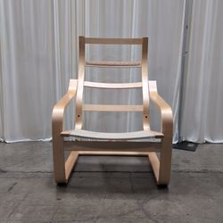 Modern Bentwood Lounge Chair with Fabric Seat