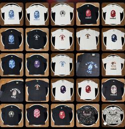 BAPE TEES,ALL SIZES, ALL COLORS
