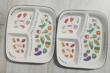 BFU Portion Control Plates 10 " Set of 2 Healthy Living