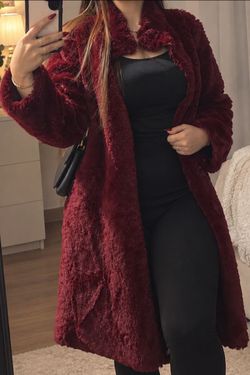 Velvet by Graham & Spencer Deep Burgundy Teddy Coat Size S