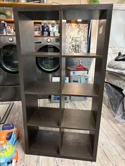 Dark Brown 8-Cube Storage Shelf Unit