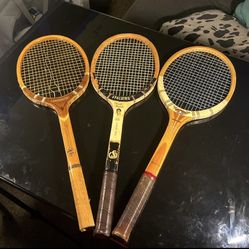 Vintage Wooden Tennis Rackets (3) – Spalding, Dunlop Maxply, Imperial