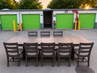 Extending High Dining Table + 8 Chairs - Like New - $700