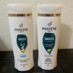 Pantene Pro-V Smooth & Sleek 2 in 1 Shampoo & Conditioner - 12 oz  New.  $7.50 for both 
