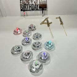 LED Floating Diamond Light 41 & Happy Birthday 