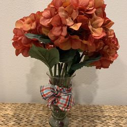 Vase With Artificial Flowers & Red White & Blue Ribbon - Home Decor - Simi Valley