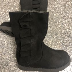Black Girls Boots Sz 8