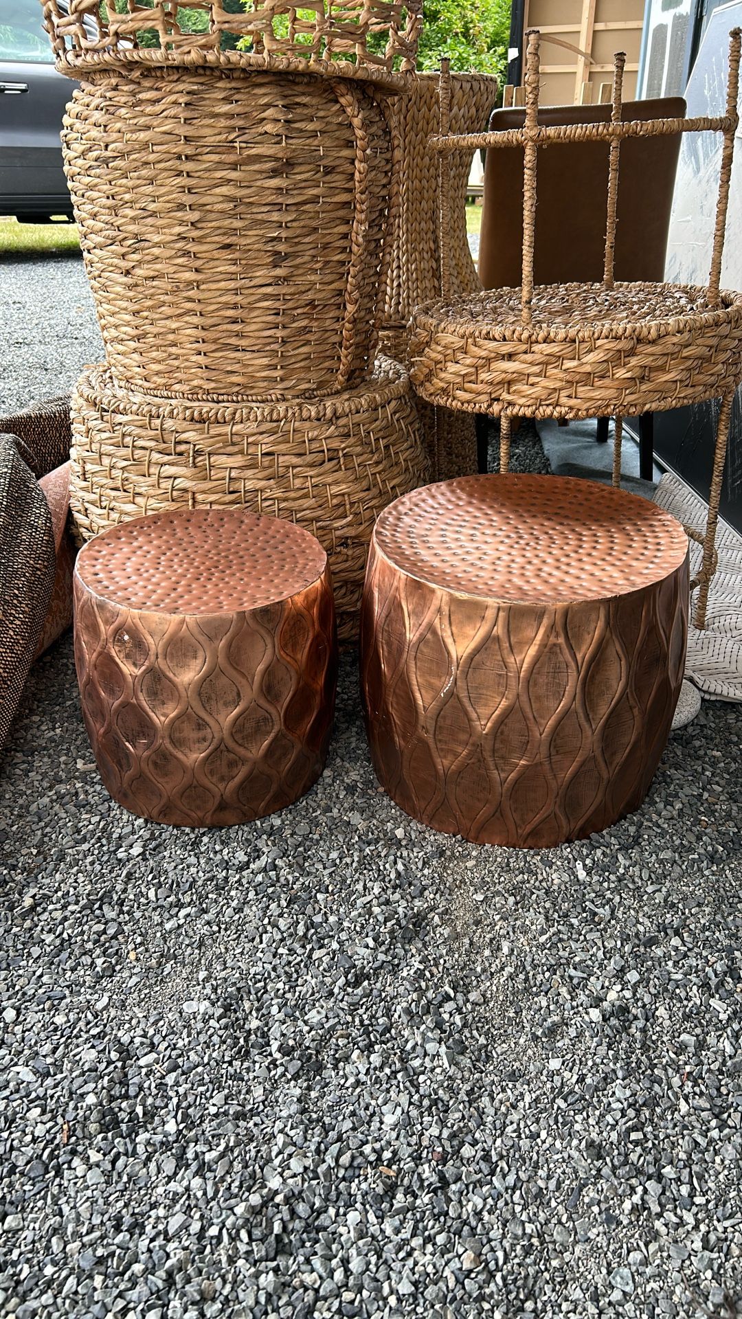 PENDING Copper Colored Side Tables