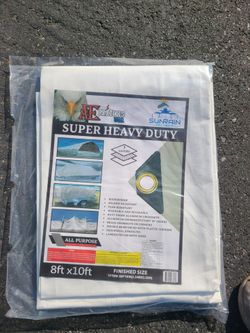8ft × 10ft Super Heavy Duty White Tarp