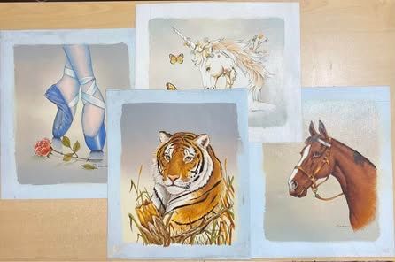 Vintage Casandra Canvas Paintings Lot
