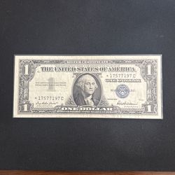 US Currency $1.00 Series 1957 Star Note!!!