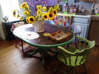 Funky farmhouse table and chairs