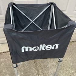 Standard Square Ball Cart, Folds for easy Storage and travel,1 side Pocket , On Rollers /Dims: 25”Lx25”Wx40”H, See all pictures posted/Pickup in LZ