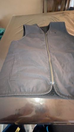 ROARK Gray Reversible Sherpa Lined Zip Vest Large