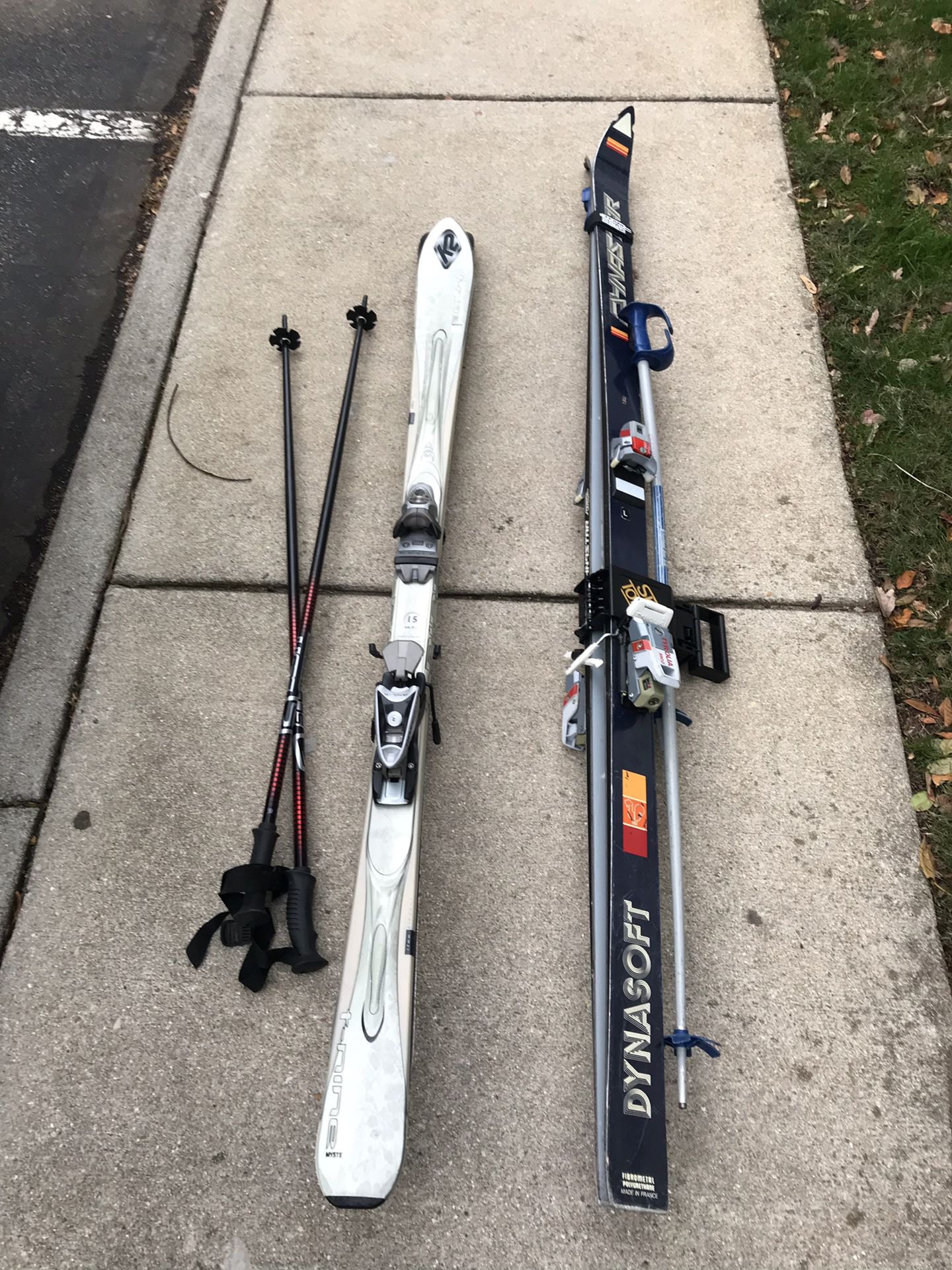 Skis-2 pairs with poles together for $35