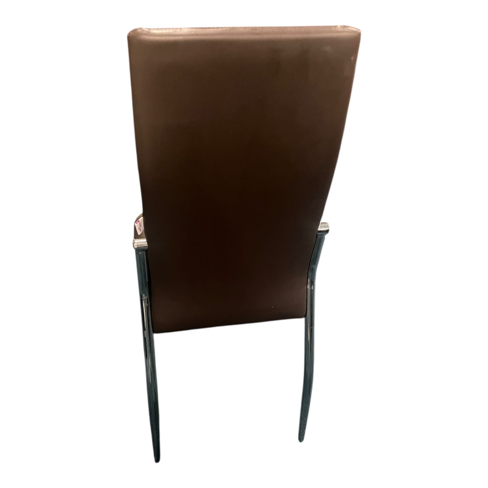 Hokku Designs Arnoud Faux Leather Metal Side Chair Modern Brown