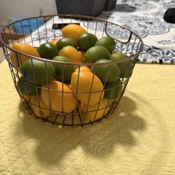 Copper Baskets With Lemon And Limes