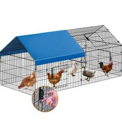 Metal Chicken Coop 86"×40"×39" Chicken Runs for Yard with Cover Chicke 

