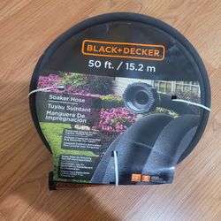 Black And Decker 1/2 In. Dia. X 50 Ft. L Soaker Black Rubber Hose. NEW. 